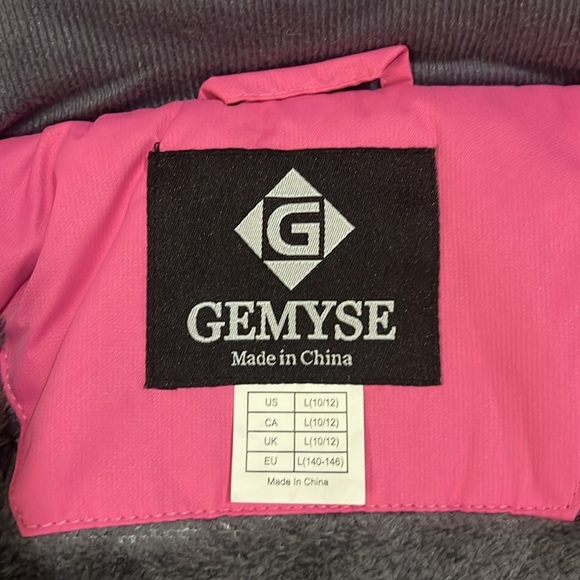 GEMYSE Jacket Girl's Large Pink Waterproof Ski Snow Hooded Fleece Lined Winter - Picture 15 of 17